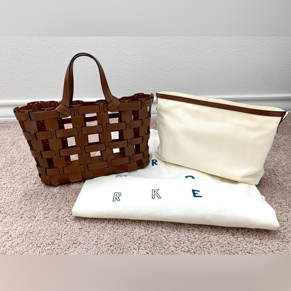 Trademark Frances Cage Leather & Canvas Tote
